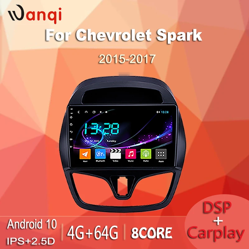 Автомобильный мультимедийный плеер 8 ядер Android 10 0 TS9 для CHEVROLET spark beat 2015-2017 радио
