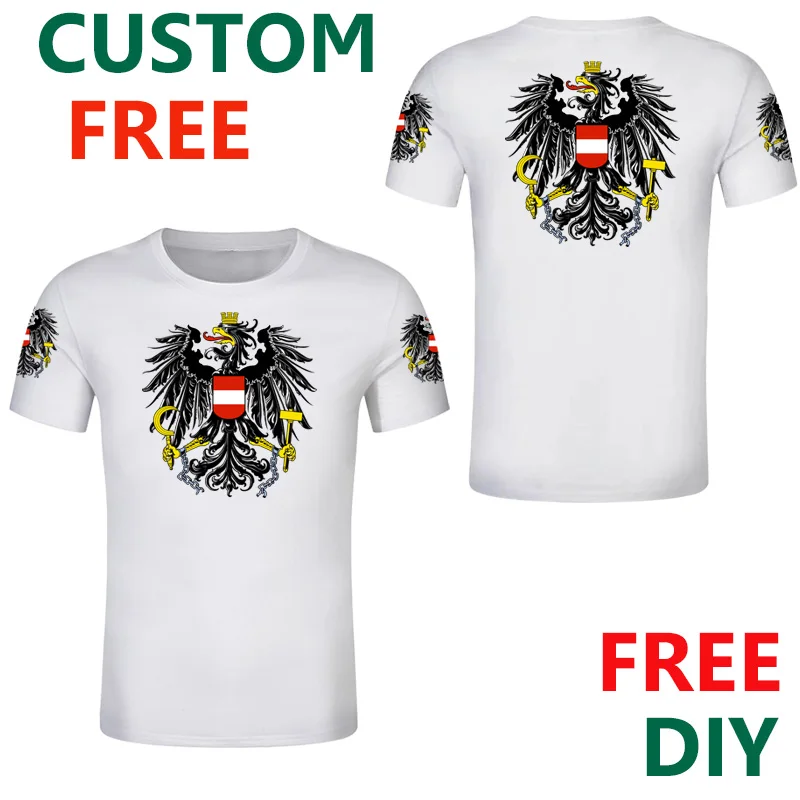 Austria04 Австрия, футболка,, на заказ, имя, номер, Мужская футболка, флаг страны, немецкий принт, текст, фото, австрийская одежда, персонализированная футболка - Цвет: Austria04