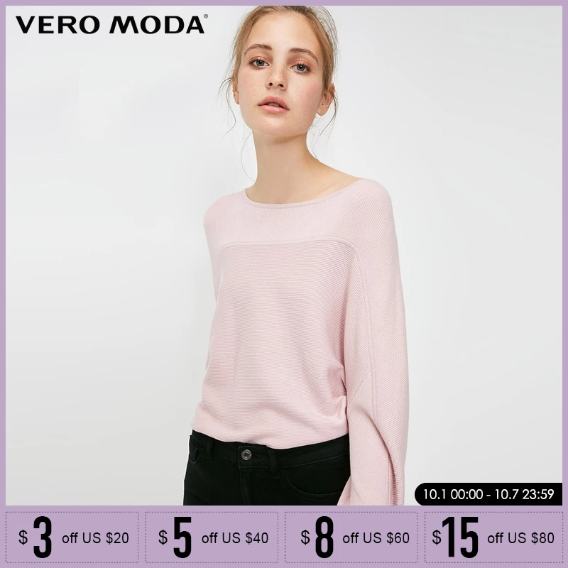 

Vero Moda Women autumn Winter Bowknot Cuffs Drop-shoulder Sweater | 318324510