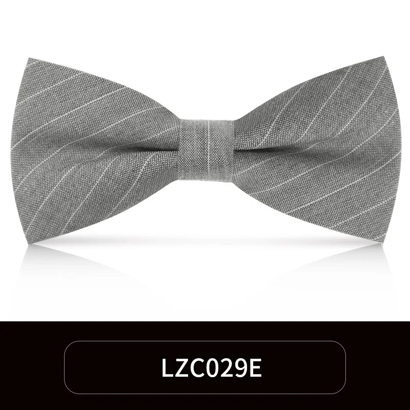 LZC029E Новая мода Для мужчин с бантом Галстуки Для Свадьба Двойная Ткань шерсть серый черный галстук-бабочка банкет годовщина галстук-бабочка с подарочной коробкой - Цвет: LZC029E