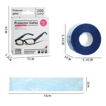 

200pcs/box Plastic Disposable Covers for Glasses Legs Frame Slender Bag Dyeing Coloring Protector Hair Salon DIY Styling Tool