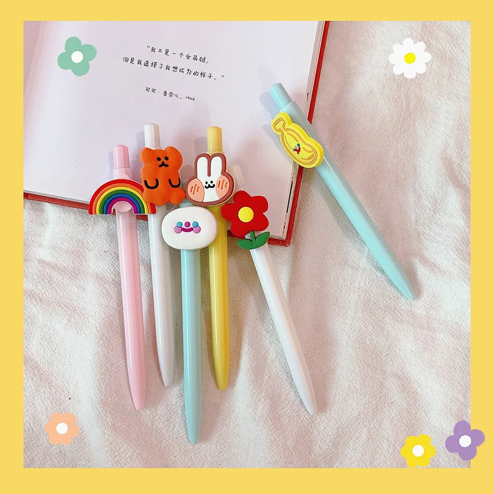 0,5 мм гелевая ручка Kawaii creativos мультяшная Милая Радужная модель офисная Студенческая ручка канцелярские принадлежности Рождественский подарок