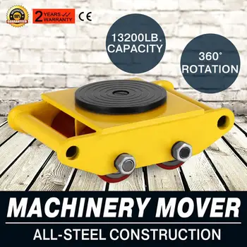 

6T Industrial Machinery Mover 13200LBS Machinery Skate with Steel Rollers Cap 360 Degree Rotation