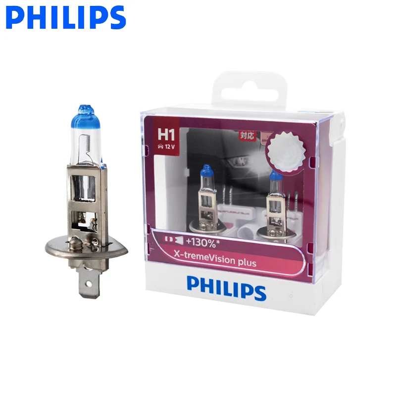 Philips H1 H4 H7 9003 12V X-treme Vision Plus ксеноновый яркий белый светильник, автомобильный галогенный головной светильник ECE+ 130% ярче, пара