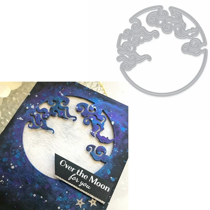 

Full Moon Scene Metal Cutting Dies The Moon With Cloud Die Cuts For Card Making DIY Decoration New 2019 Embossed Crafts Cards