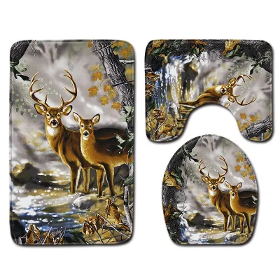 Bathroom Decorative Carpet Non-Slip Mat Set Water-Absorbing Non-Slip Mat For Bathroom Animal Tree Cartoon Various Prints - Цвет: 45x75CM