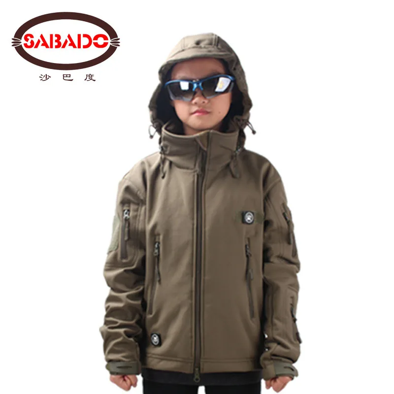 

Autumn And Winter New Style Children Shark Skin Soft Cover Trench Coat Thick Waterproof Windproof Warm Raincoat Jacket Can Stick