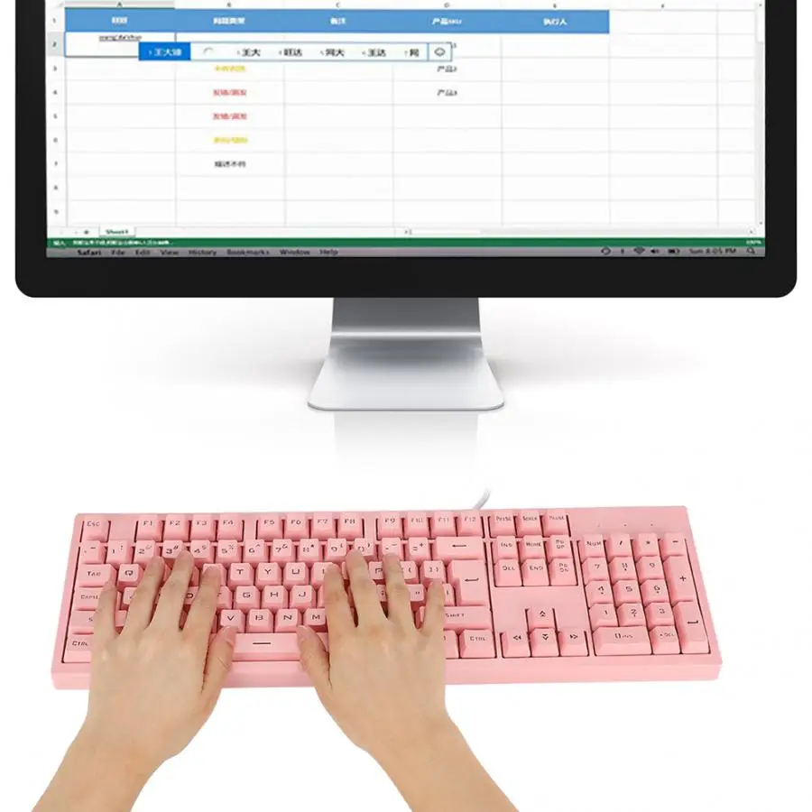 K616 104 Keys Wired Ergonomic Backlight Gaming Keyboard with PBT Keycaps for Game Office for PC Laptop Computer