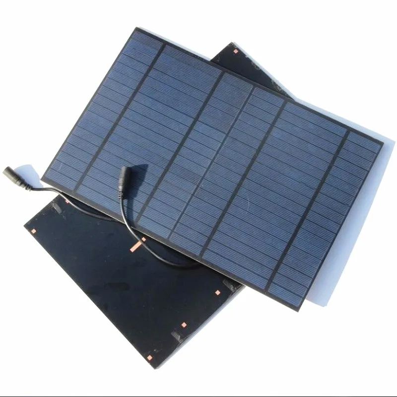 PET 10W 18V солнечная панель Modul Поликристаллический солнечный элемент для 12V зарядное устройство с 5521 DC автобусом
