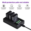 2Pc For GoPro Hero7 6/5 Battery Akku+ USB LED 3-Port Charger with Type C Port for GoPro Hero 7 hero 6 hero 5 Camera Batteris ► Photo 3/6