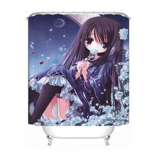 Shower Curtain Пользовательские лоли Nekomimi Водонепроницаемый душ Шторы Главная Ванна Ванная комната s крючки полиэфирной ткани Multi Sizes180509-02-144 - Цвет: Shower Curtain