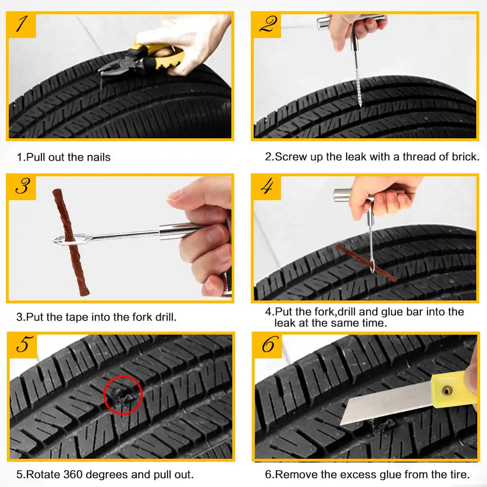11個車バンオートバイバイク緊急ヘビーデューティチューブレスタイヤパンクプロフェッショナル修理キットプラグセットタイヤ修理キット Hand Tool Sets Aliexpress