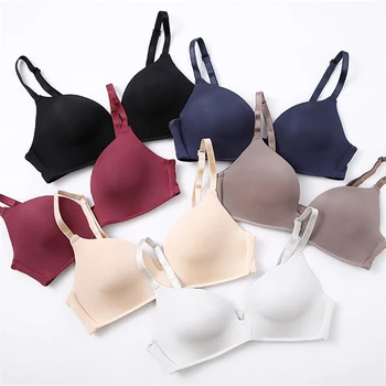 Reggiseno in seta di ghiaccio per donna Comfort senza fili Raccogliere biancheria intima sexy per donna Push Up Lingerie semplice Reggiseno senza cuciture Bralettle 1