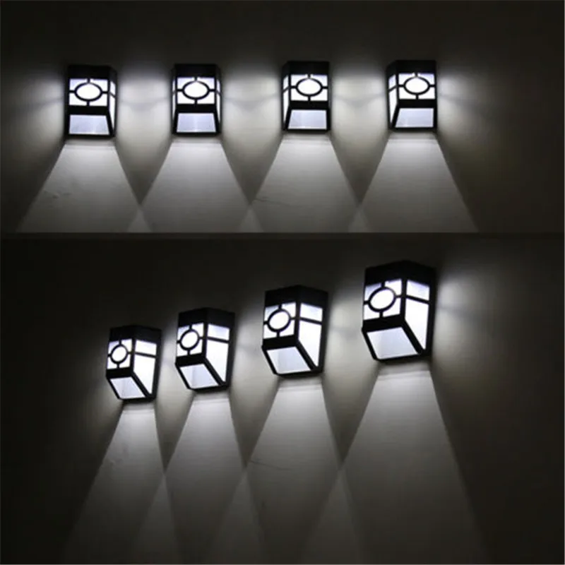 Solar Powered Wall Mount LED Light Outdoor Garden Path Landscape Fence Yard Lamp 2