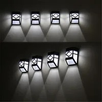 Solar Powered Wall Mount LED Light Outdoor Garden Path Landscape Fence Yard Lamp 2