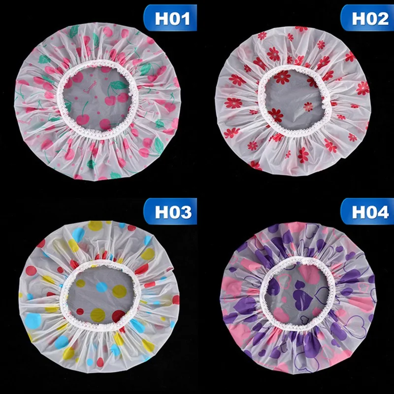 1PC Матовая печатных Водонепроницаемый душ Кепки уплотненные теплые леггинсы с эластичной резинкой; ванна шляпа, шапочка для купания для Для женщин парикмахерский салон Ванная комната продукты