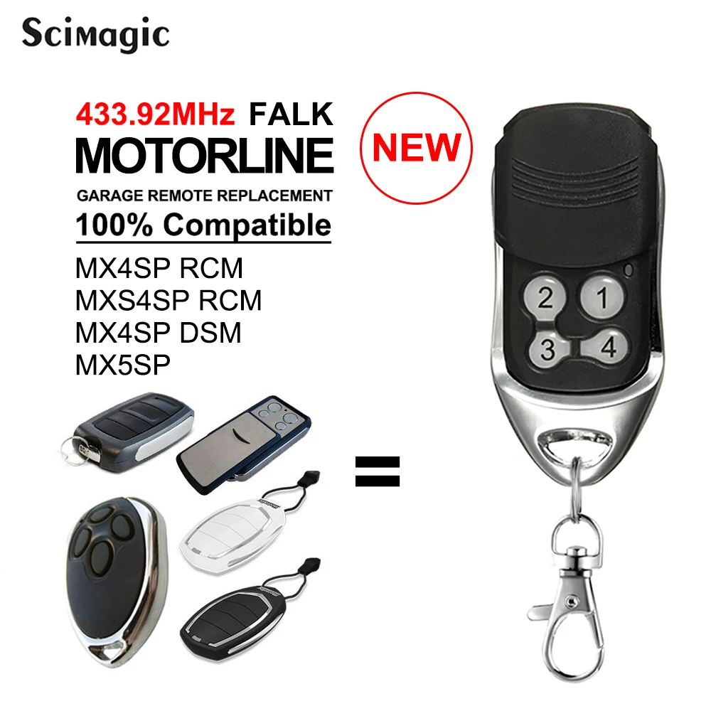 Garage Remote For Motorline Mx4sp Mx5sp Falk Rcm Dsm Gate Door Opener 433.92mhz For Motorline Garage Remote For Motorline Mx4sp Mx5sp Falk Rcm Dsm Gate Door Opener 433.92mhz For Motorline