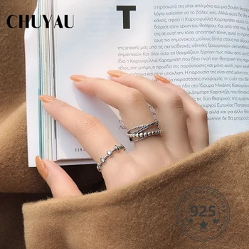 

Chuyau 925 Sterling Silver Multi-layer Lolka Dot Niche Design Ring Simple Ring 925 Silve Jewelry Gift For Women Fine Jewelry