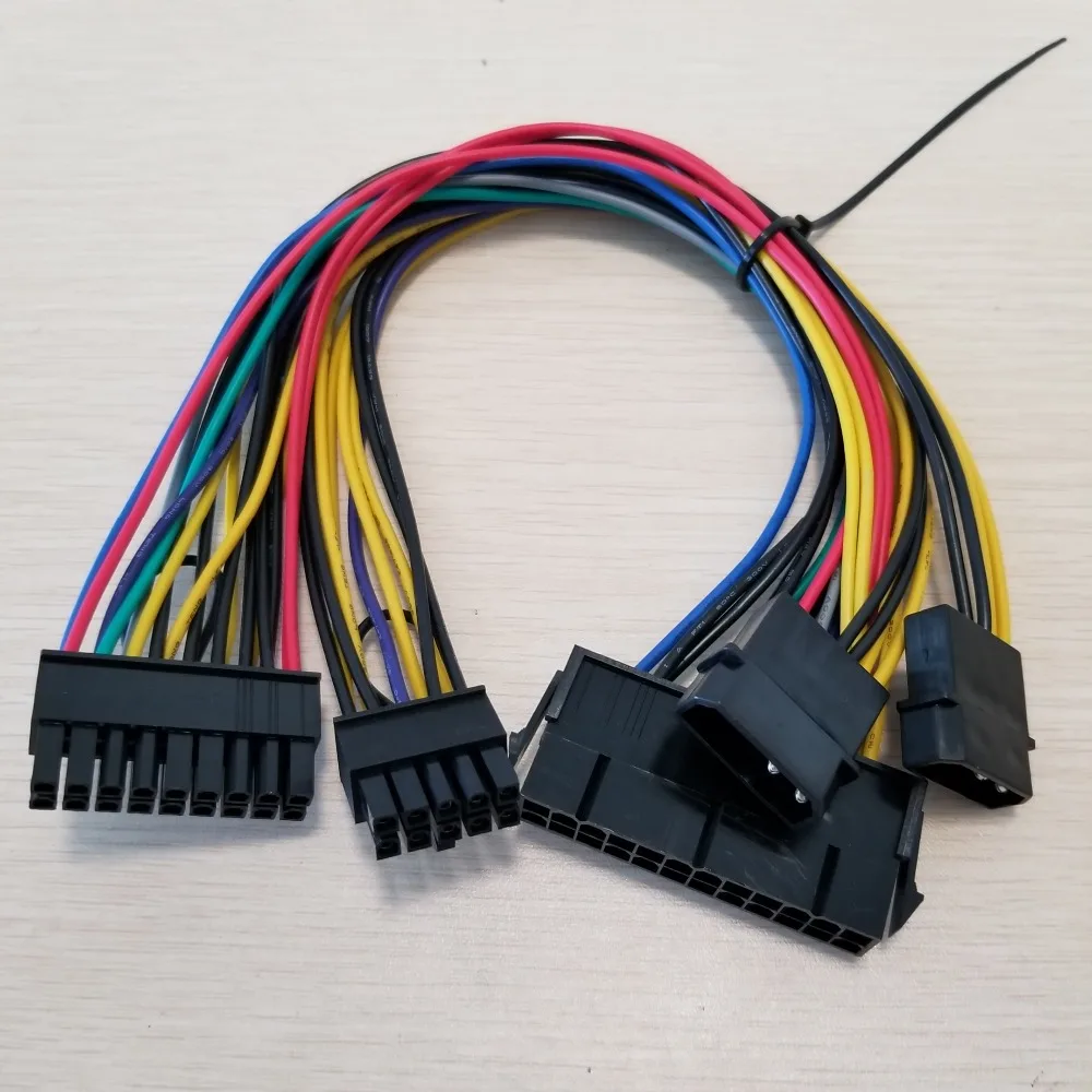 Материнская плата ATX 24Pin к IDE 4Pin Molex 18Pin + 10 контактный адаптер питания кабель для