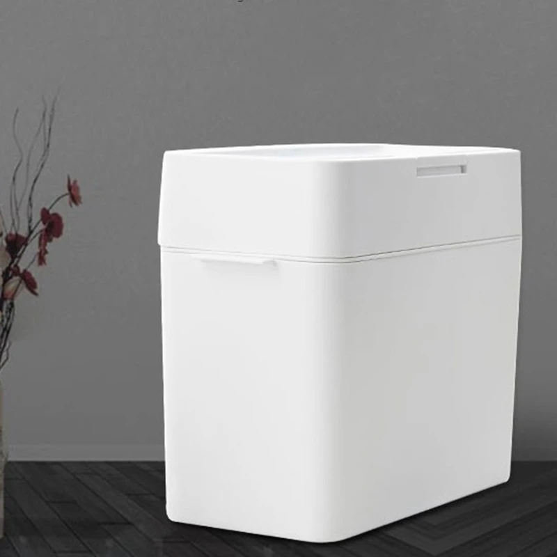 9L Narrow Plastic Trash Can Bathroom Waste Bin Dustbin Trash Cans Garbage Bucket Garbage Dispenser
