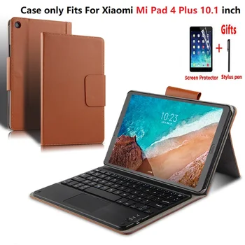 

Wireless Bluetooth keyboard Cover For Xiaomi Mi Pad4 MiPad4 Mi Pad 4 Plus 10.1 Inch Case Luxury PU Leather Stand Funda + Film