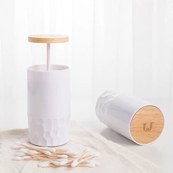 

J&J Toothpick Holder Press Type Cotton Swab Box Automatic Cotton Swab Canister Toothpick Holder Portable Toothpick Holder