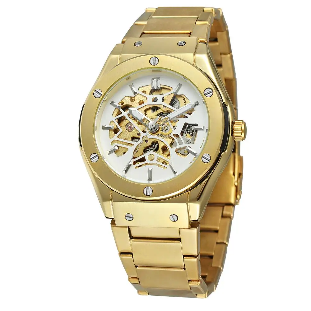 FORSINING мужские часы лучший бренд класса люкс автоматические механические часы из нержавеющей стали со скелетонным ремешком модные деловые наручные часы - Цвет: Type 2