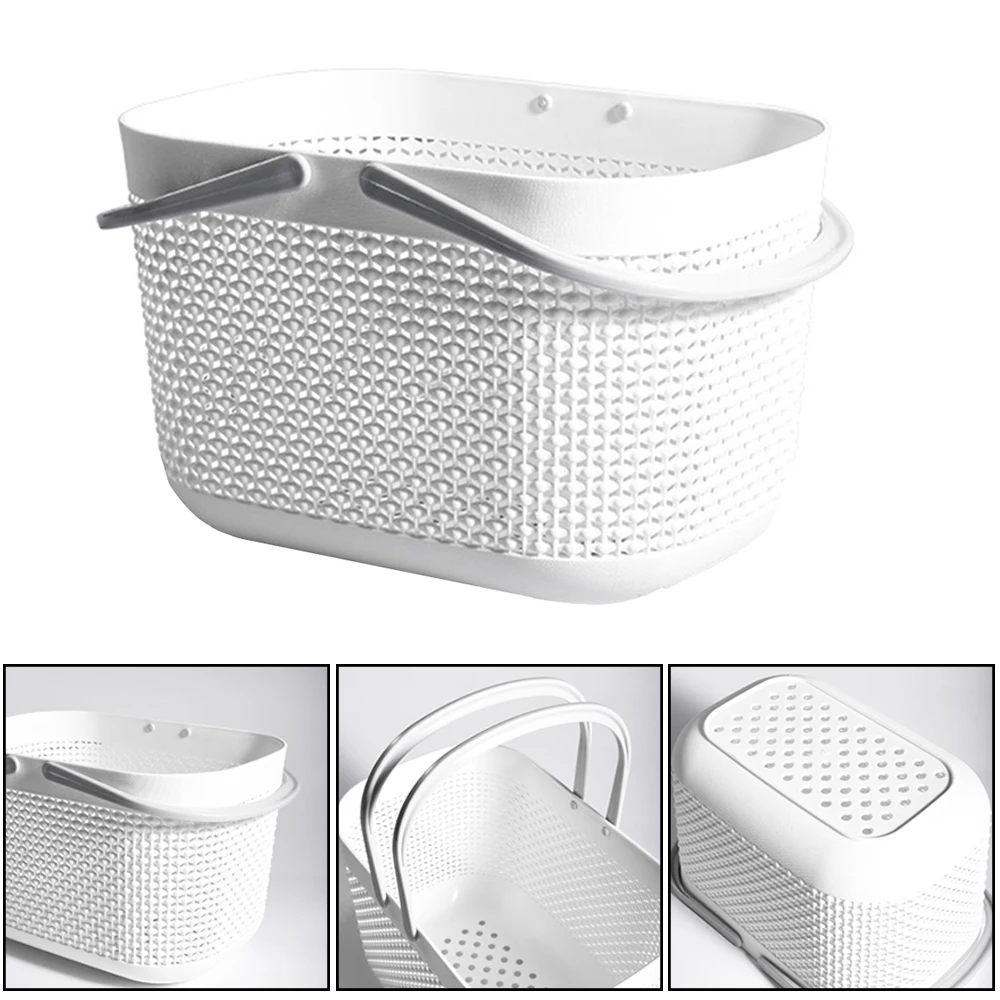 Creative Plastic Storage Basket with Handle Basket Multifunction Home Office Bathroom Dressing Table Storage Organizer