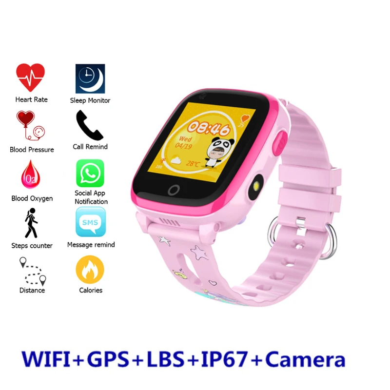 Kids Smart Waterproof Watch Sport Fitness Children Students Wristwatch SOS Video Call Monitor Tracker Location Watch smartwatch