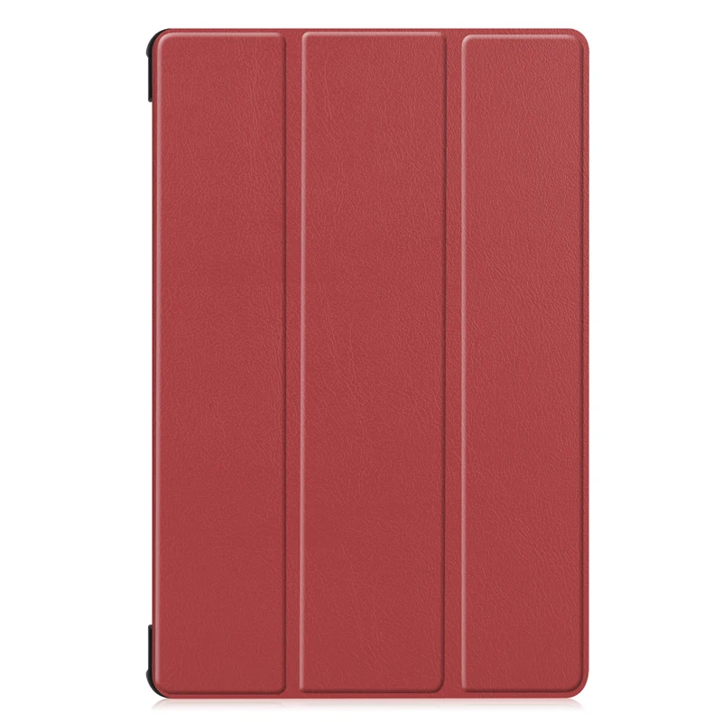 Тонкий 3 складной кожаный чехол для samsung Galaxy Tab S6 10,5 дюймов T860 бизнес Стенд Флип смарт-чехол для samsung Tab SM-T865 - Цвет: Розово-красный