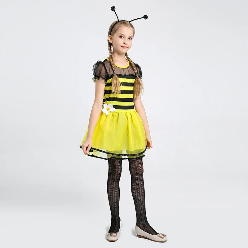 Toddler Kids Girls Yellow bee Costume Halloween Princess Fancy Dress Up Outfit |