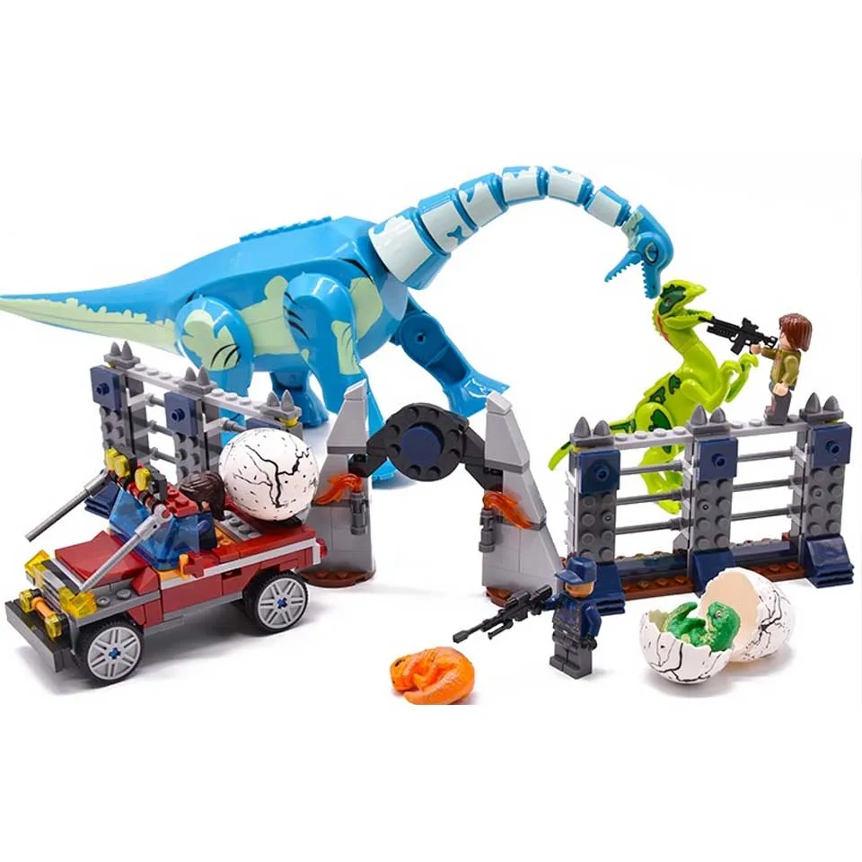 Legoinglys Jurassic Dinosaurs World Park Run Away New Tyrannosaurus Dinosaur Compatible Legoinglys Building Blocks Set Kids Toys