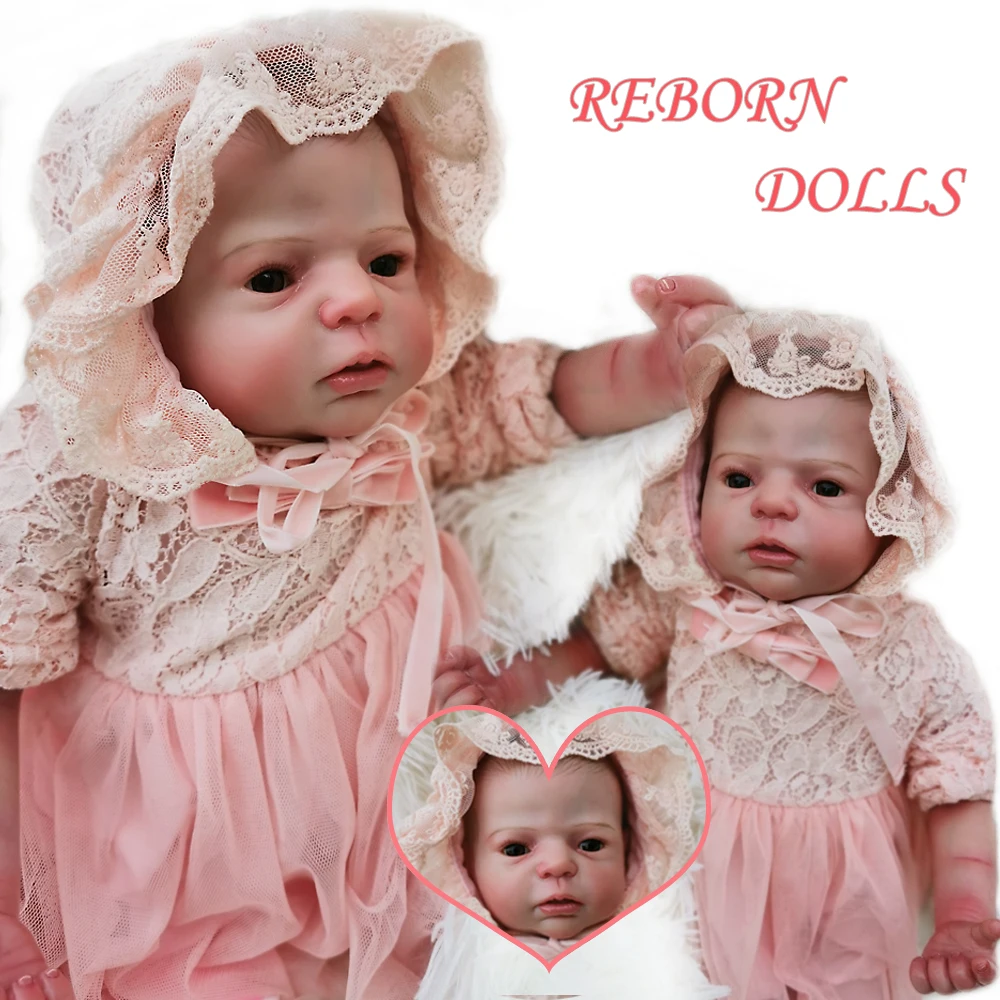 Бутик reborn baby dolls игрушки 22 дюймов Супер реалистичные bebe reborn мягкие тела кукла настоящая кукла живой ребенок подарок деталь окрашенная