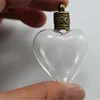 5PCS/Lot Wholesale Mini Heart-shaped Glass Bottle Jars Charms Pendants  With Metal buckle For Making Necklace DIY Accessories 2