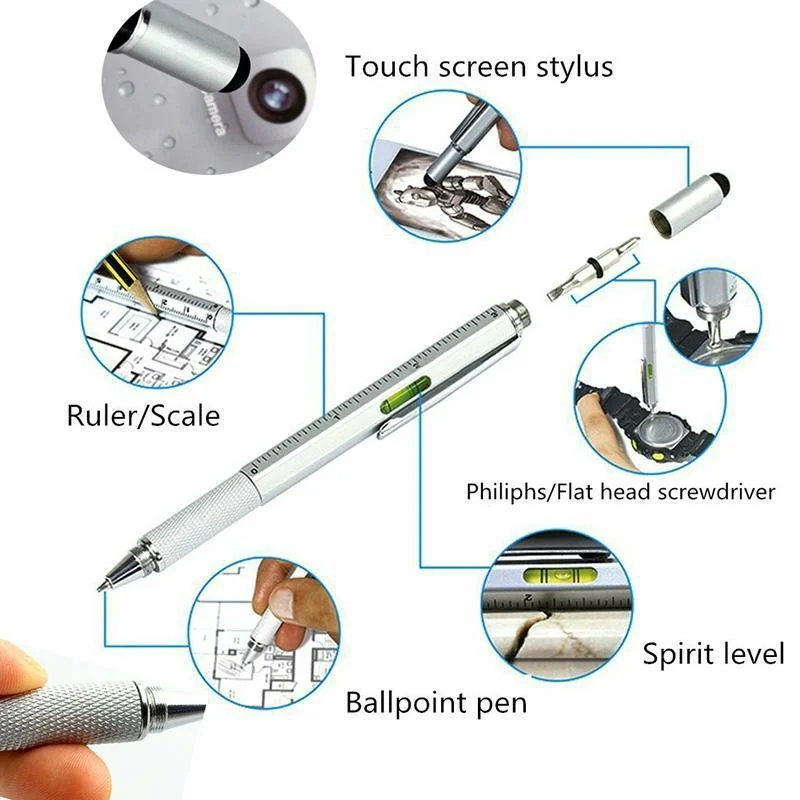 6 в 1 Многофункциональный инструмент отвертка шариковая ручка сенсорный экран емкостный телефон почерк шариковая ручка инструмент ручка