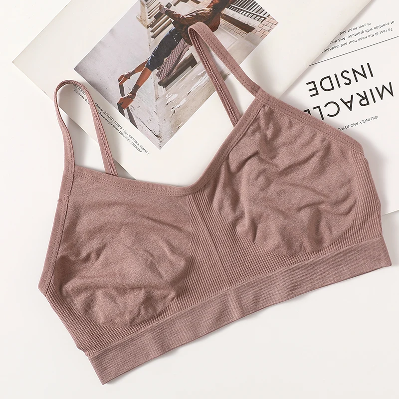 Women's Seamless Push-Up Tube Top - Soft, Non-Wired, Solid Color Crop Top Lingerie