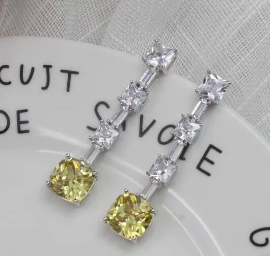 Дизайнерские Модные ювелирные изделия из меди 3A кубического циркония вечерние серьги