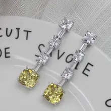 Дизайнерские Модные ювелирные изделия из меди 3A кубического циркония вечерние серьги