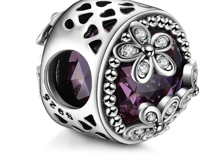 JewelryPalace Аутентичные 925 пробы серебро сверкающие ромашки кубического циркония браслет ювелирные украшения