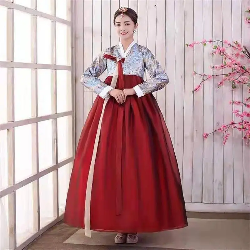 Palace Korean Traditional Costume For Women Elegant Luxury Hanbok Princess Fairy Dress Cosplay Anicent Retro Long Robe Wedding |