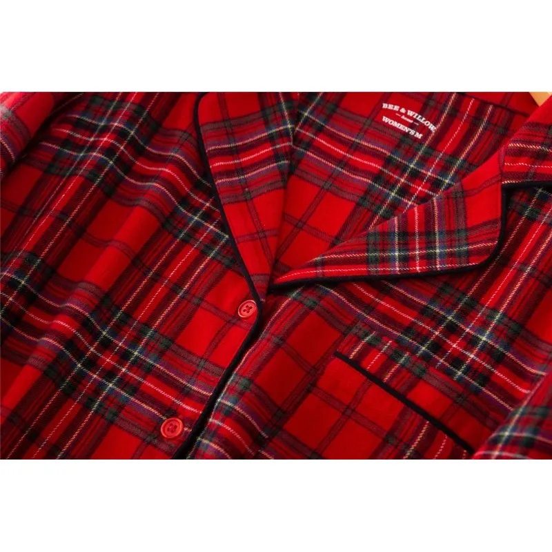 Spring Autumn Men Casual Pajama Sets 100% Cotton Sleepwear Suit Couples Matching Long Sleeve pajama sets