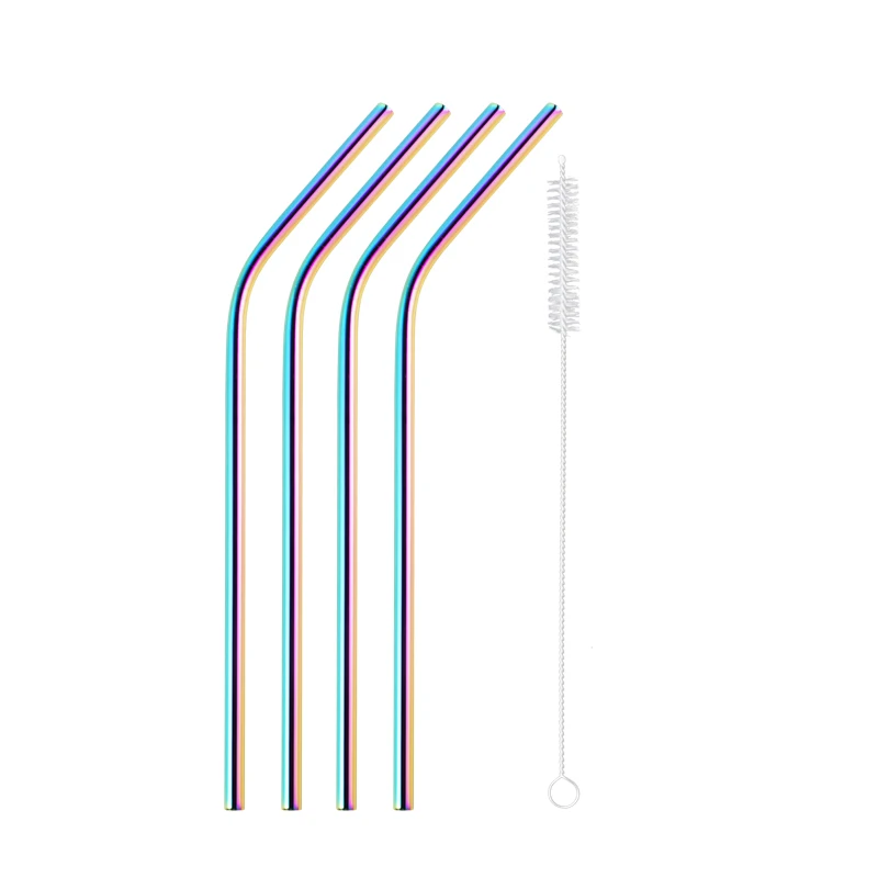 5pcs colorful 2/4/8 шт. Многоразовые Высокое качество питьевой соломы 304 Нержавеющая сталь красочные металлическая соломинка с чистящая щетка для кружек 20/30 унций - Цвет: 5pcs colorful