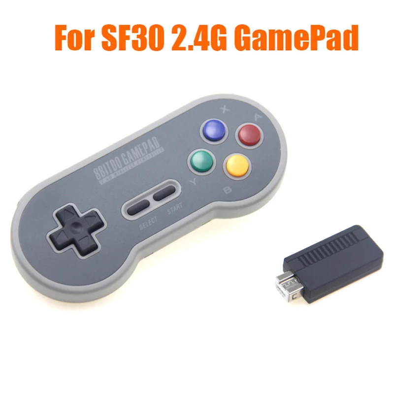 8Bitdo SF30 SN30 2,4G беспроводной геймпад Ретро пульт управления с 2,4G NES приемником USB-C беспроводной игровой коврик для SNES Classic Edition - Цвет: SF 30 2.4G