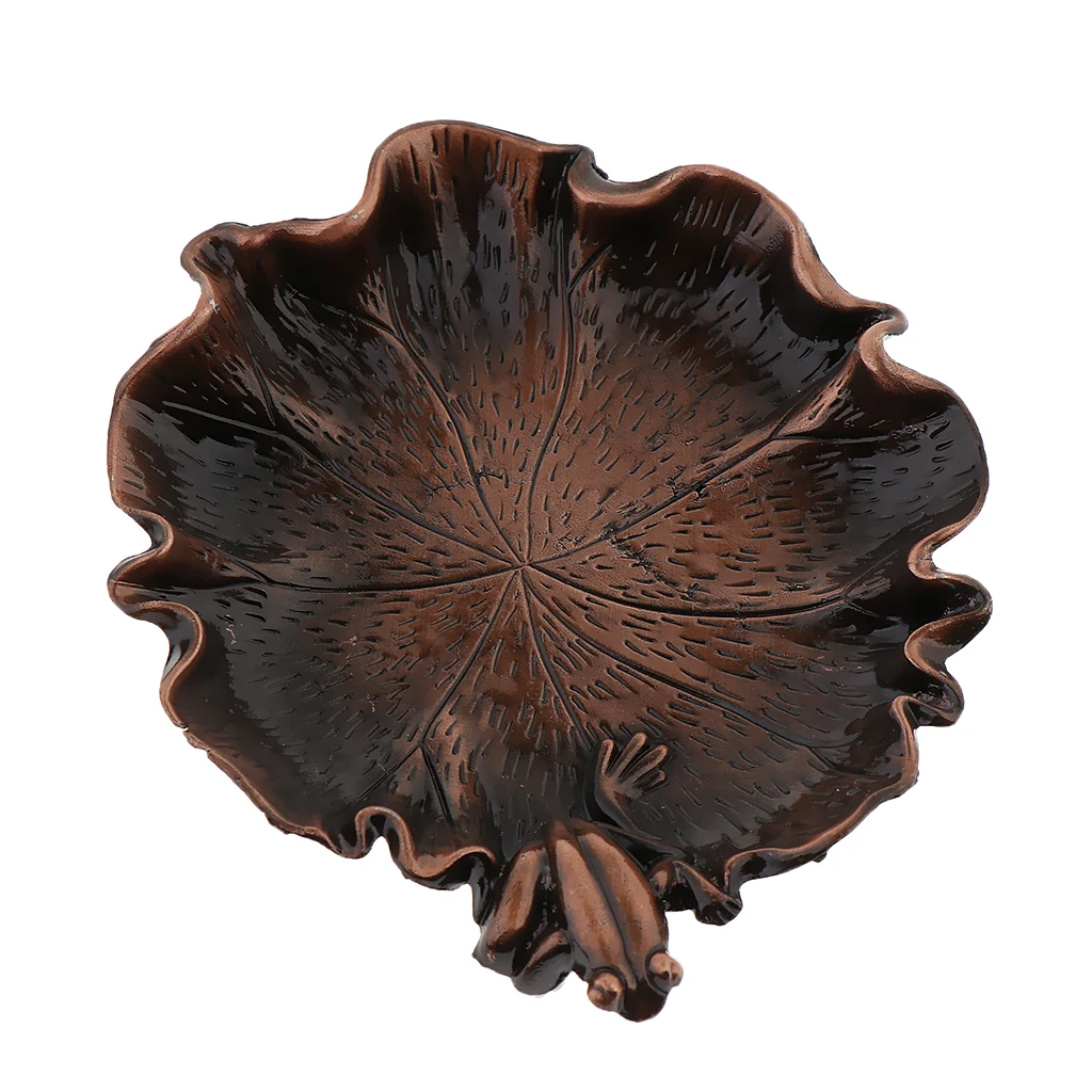 Lotus Leaf with Frog Retro Red Alloy Teacup Coaster Coffee Cup Mat for Kung Fu Tea Fittings