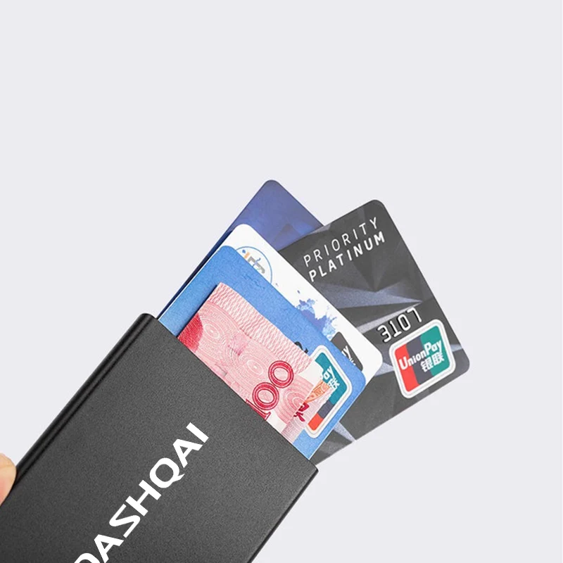 Automatic Metal Anti-theft Smart Wallet ID Card Credit Card Holder NISSAN QASHQAI J10 J11 Accessories