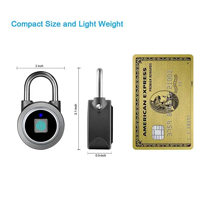

DAYTECH Fingerprint Padlock Bluetooth Smart Electric Door Lock Locker Rechargeable Battery Anti-Theft Security for House/Gym box