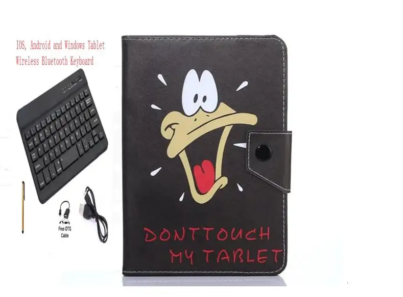 Universal Cartoon Cover for Huawei MediaPad T3 10 AGS-L09 AGS-L03 9.6 Inch Tablet Keyboard Wireless Bluetooth Keyboard Case+pen - Цвет: Keyboard Case