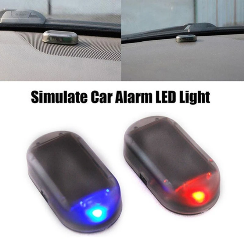 Sinal de estroboscópio sistema de segurança universal flash aviso led luz alarme lâmpada carro simulação de energia solar falso anti-roubo cuidado