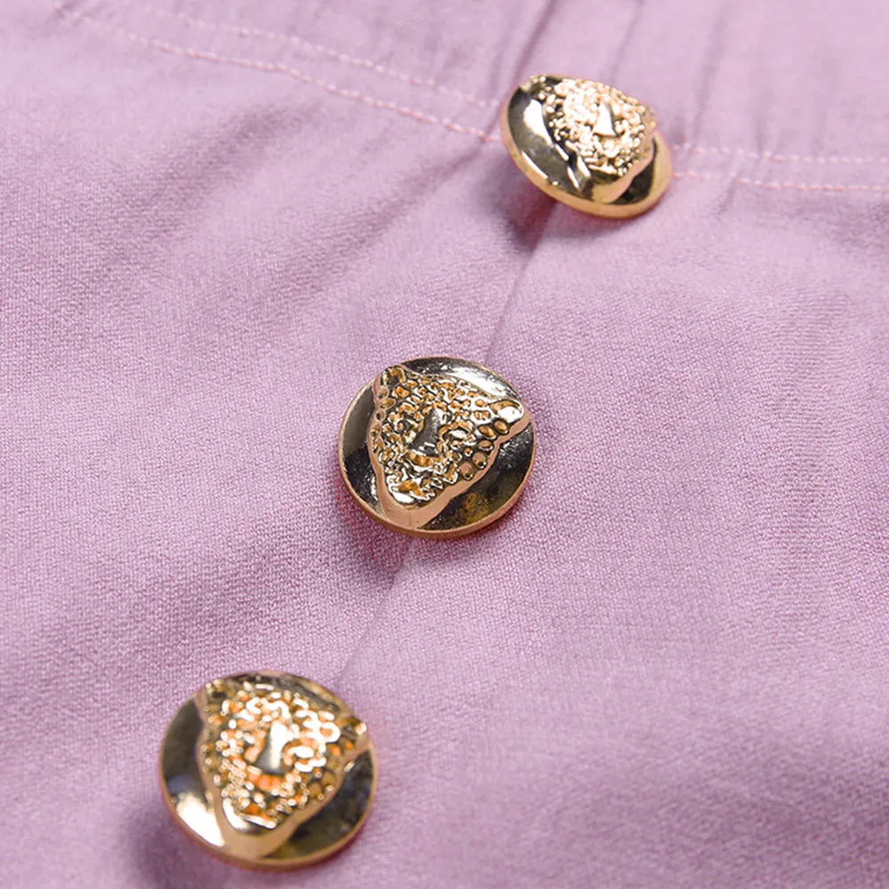 High Waist Pink Button Pencil Pants Women Stretchy Leggins Sexy Bottoming Skinny Push Up Autumn Winter Office Ladies Trousers