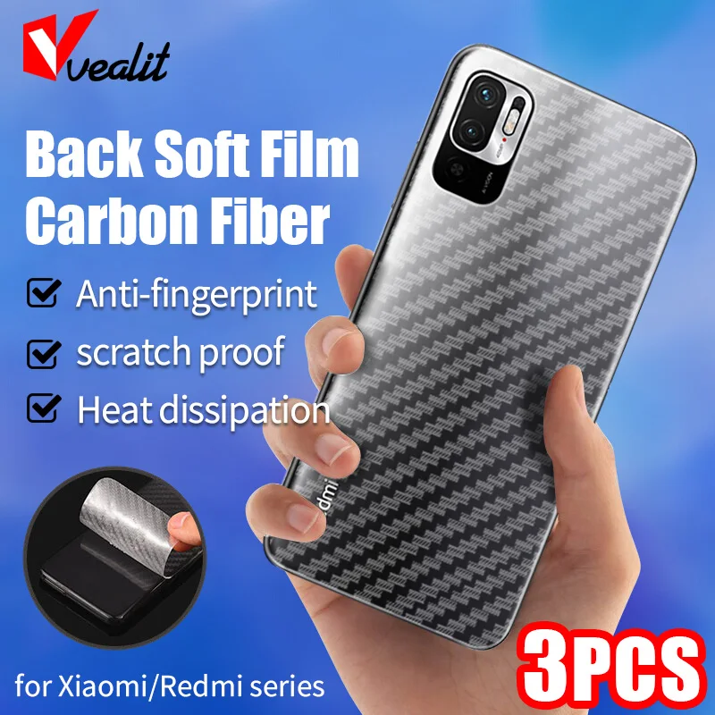 

3Pcs Carbon Fiber Back Film for Xiaomi Redmi Note 10 10s 9 9s 8 8t 7 K20 K30 K40 Pro 9A 8A 9T 9C 10X Protective Film Back Cover